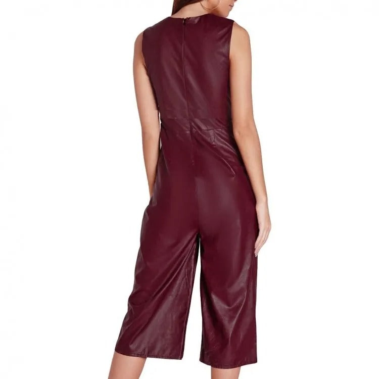 Women Leather Romper