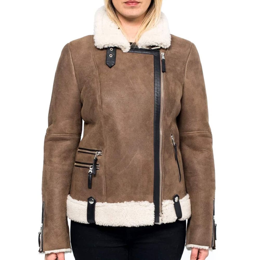 Brown Shearling Aviator Jacket