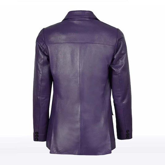 Women's Classic Purple Sheepskin Leather Blazer