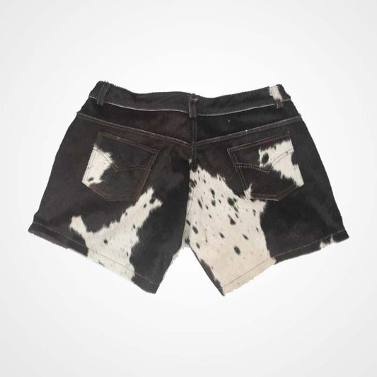 Women's Western Cowgirl Cowhide Hair-On Leather Shorts
