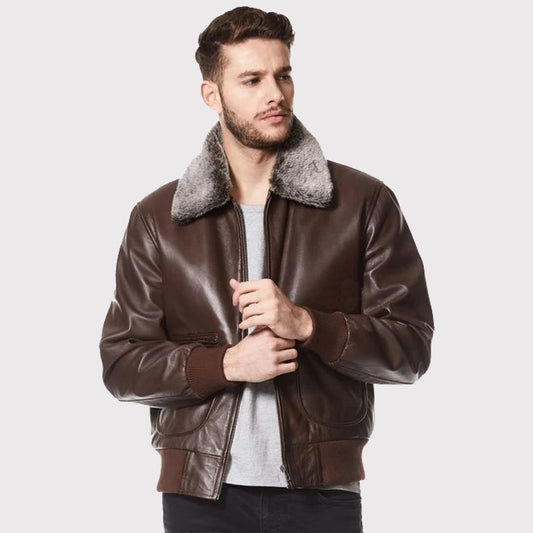 Air Force Aviator Leather Jacket with Fur Collar Air Force Aviator Leather Jacket with Fur Collar