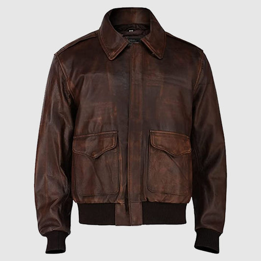 Aviator Brown WWII Flying Jacket Bomber Leather Jacket - Vintage Style, Modern Comfort Aviator Brown WWII Flying Bomber Jacket - Classic and Stylish