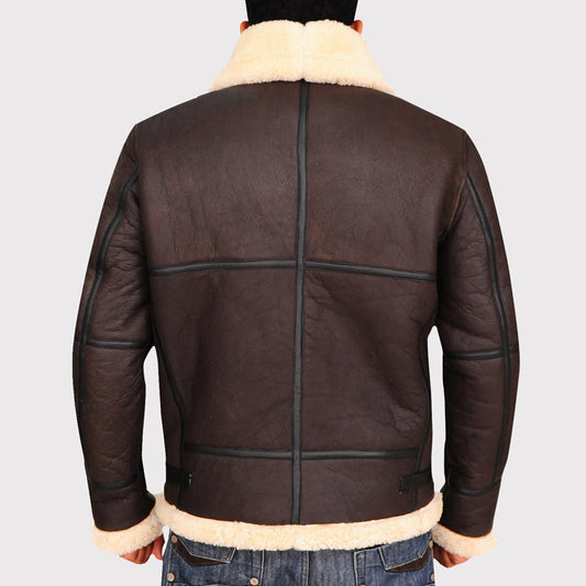 B3 Bomber Aviator Shearling Leather Jacket