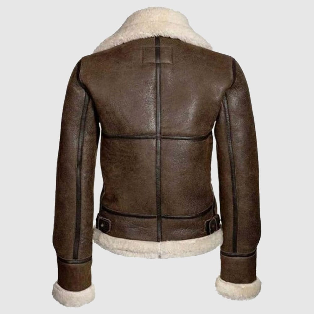 B3 Bomber Distressed Brown Aviator Women's Leather Jacket