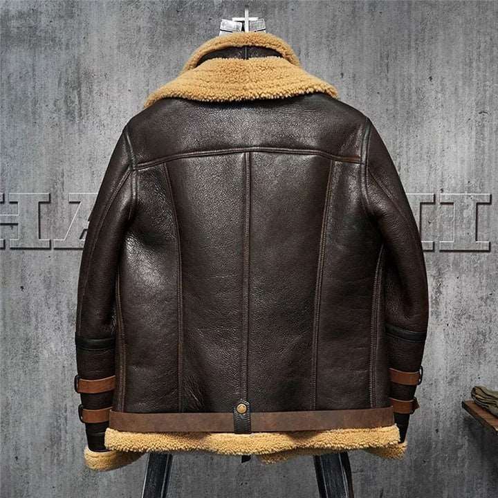 B3 Flight Sheepskin Aviator Leather Jacket - Fur Jacket