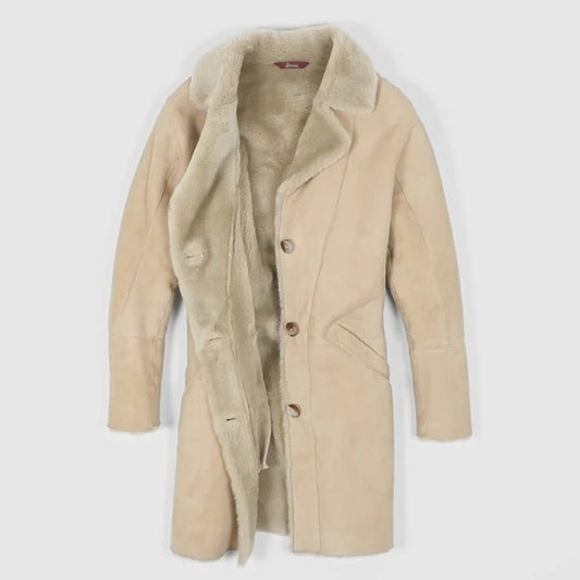 Beige Women's Shearling Coat