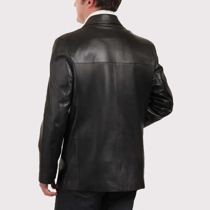 Best Black Lambskin Leather Blazer Coat for Men