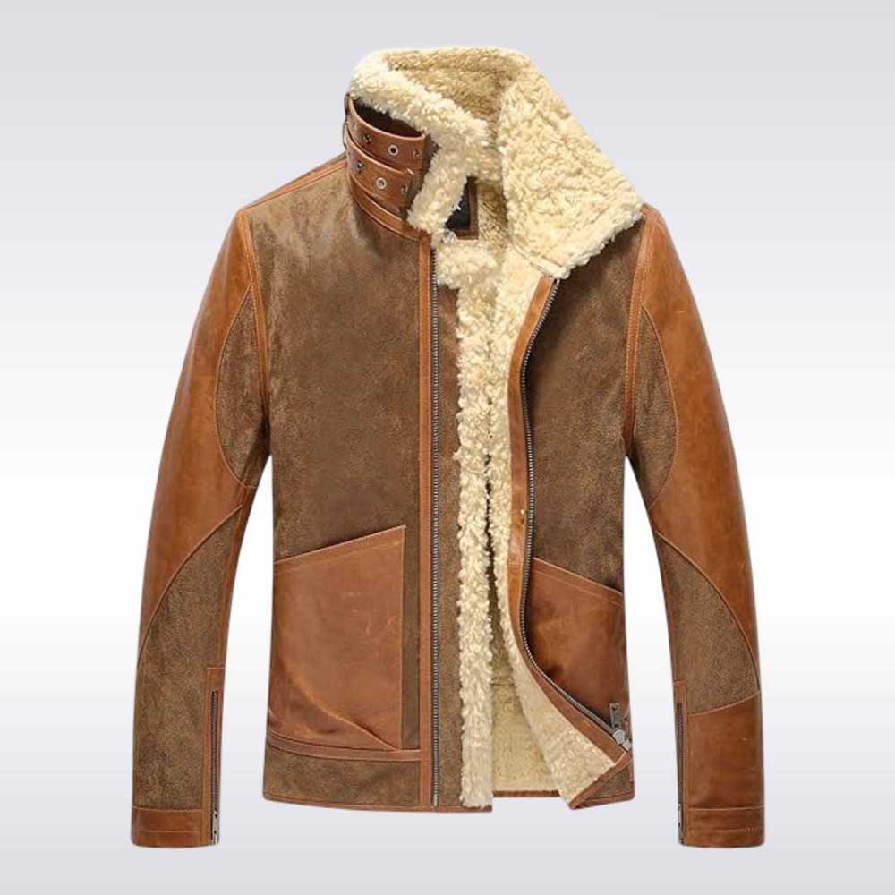 Best Mens Shearling Aviator Bomber Jacket - Jackets Kingdom