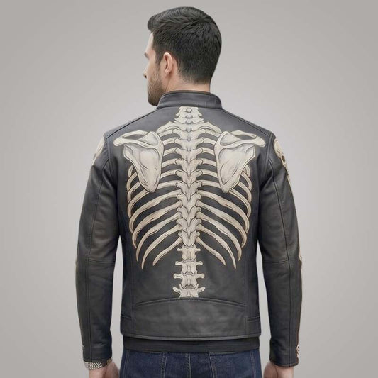 Best skeleton leather motorcycle jacket crafted from genuine cowhide leather