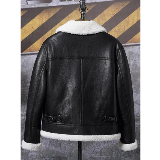 New Black B3 Shearling Jacket - Men's Sheepskin Coat