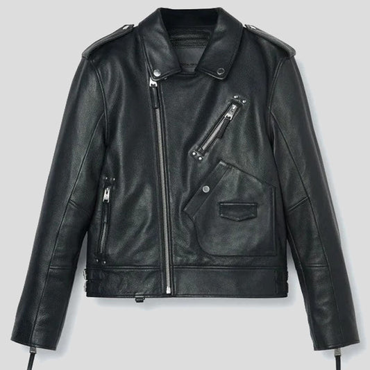Black Biker Leather Motorbike Jacket for Men - Motorcycle Riding Leather Jacket Black Biker Leather Motorbike Jacket for Men - Ride in Style