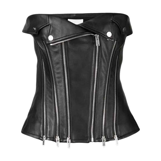 Black Leather Corset Top Black Leather Corset Top
