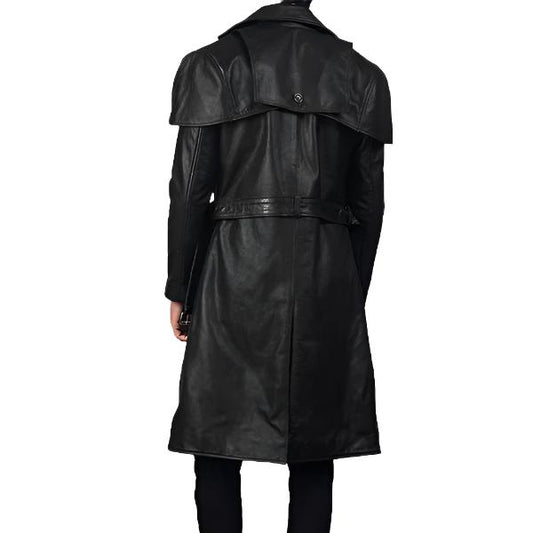 Black Leather Trench Coat