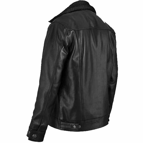 Black Sherpa Leather Jacket