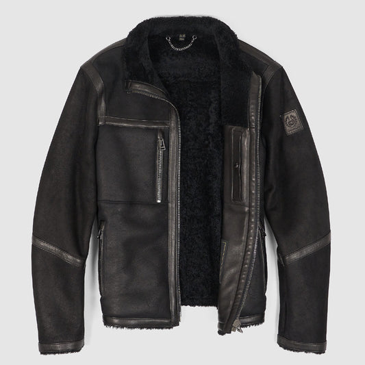 Shearling Motorcycle Jacket for Men