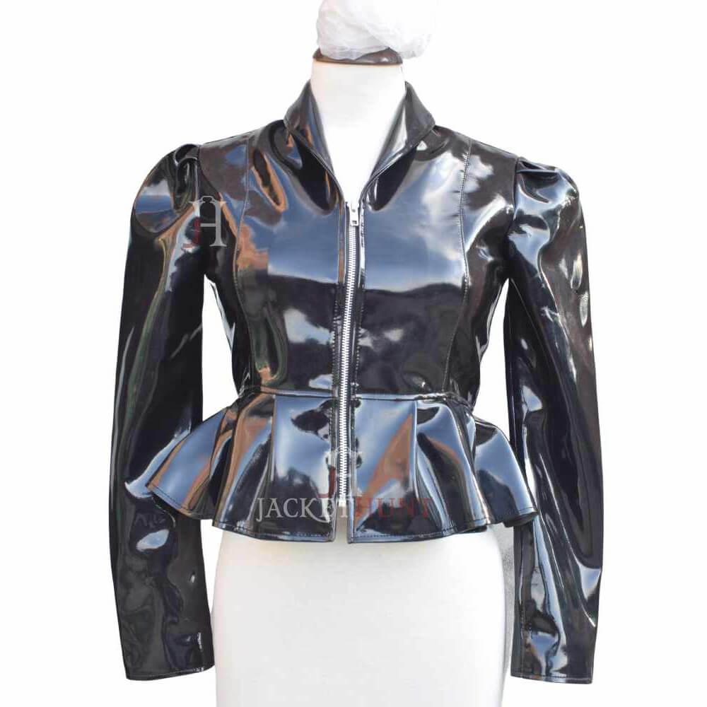 Vinyl PVC Mini Dress - Buy Black Sexy Leather Frock Jacket Vinyl PVC Mini Dress - Buy Black Sexy Leather Frock Jacket