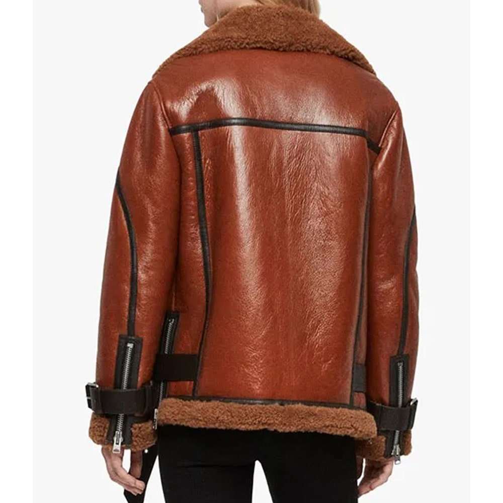 Blanche Rusty Brown Oversized Shearling Jacket - Cozy Elegance!