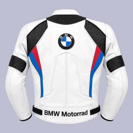 BMW Biker Leather Jacket with BMW M Racing Design | Jackets Kingdom