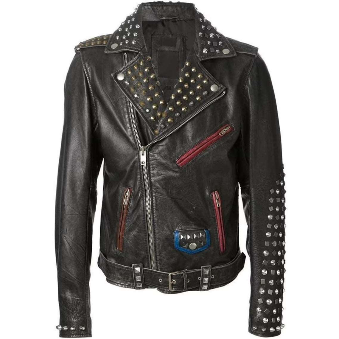 Brando Multi Studs Hand Stitched Punk Jacket