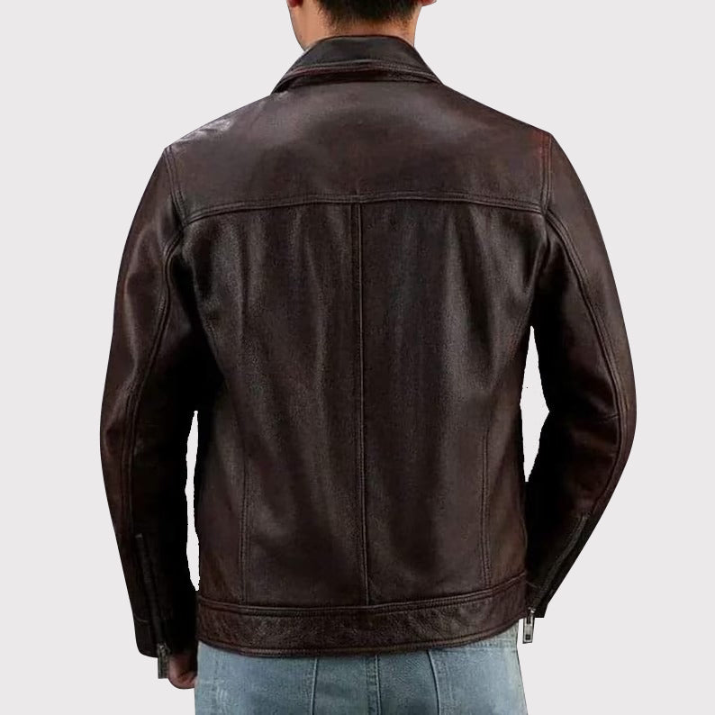 Brown Leather Jacket for Men