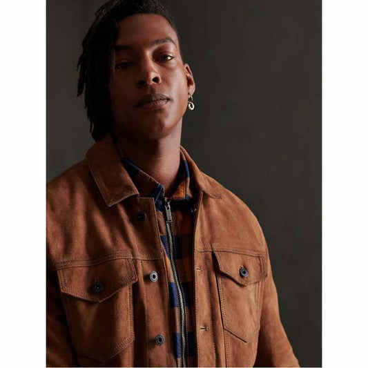 Brown Suede Leather Shirt Jacket Brown Suede Leather Shirt Jacket