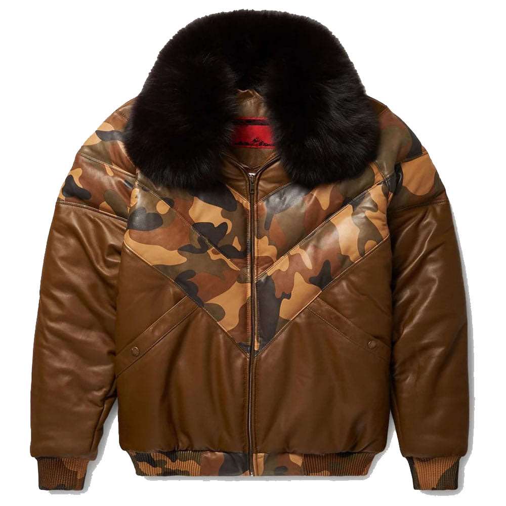 Brown V-Bomber Jacket