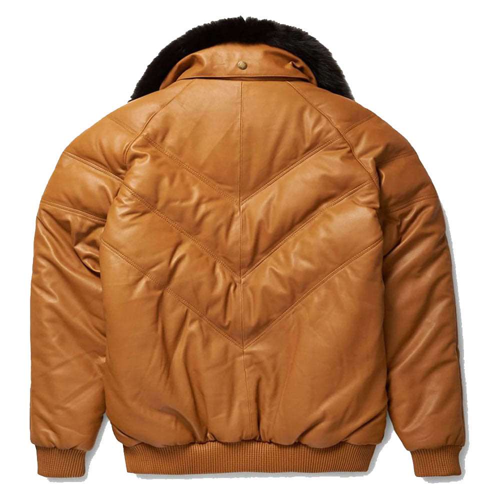 Brown V-Bomber Jacket Men