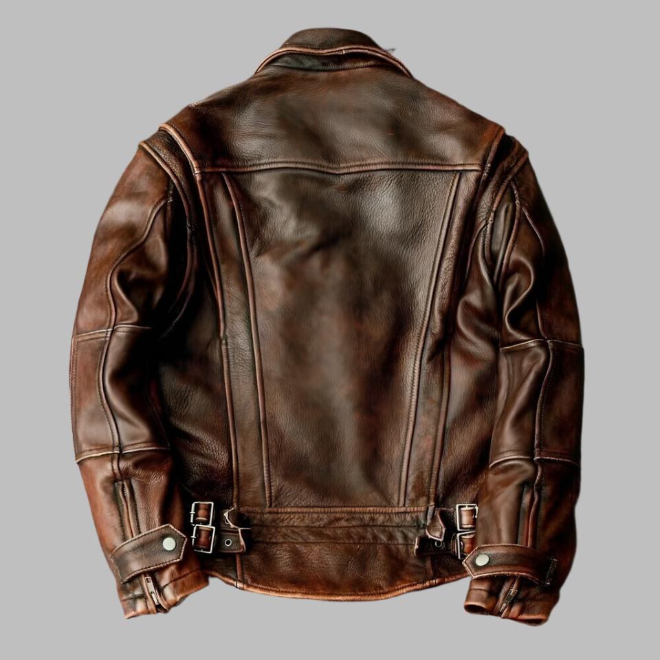 Buy Best Men's Brown Cafe Racer Jacket - Vintage Biker Motorcycle Leather Jacket