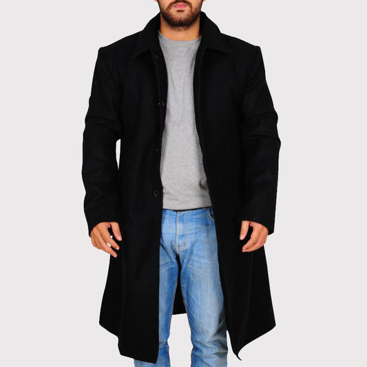 Classic Black Wool Trench Coat Classic Black Wool Trench Coat