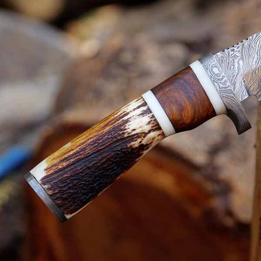 Handmade Damascus Steel Pocket Folding Camping Tool with Custom Design | Jackets Kingdom