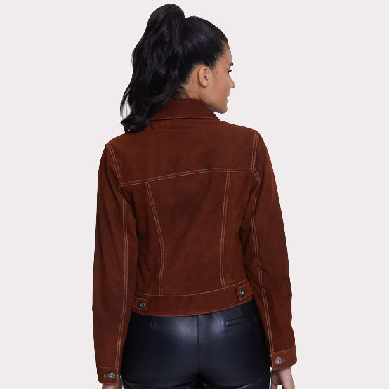 Dark Tan Women's Western Leather Jacket
