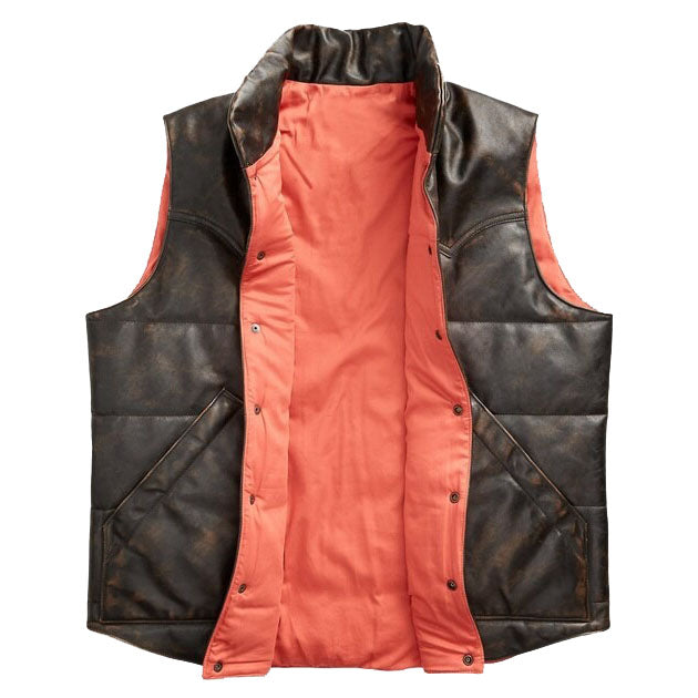 Distressed Western Leather Vest