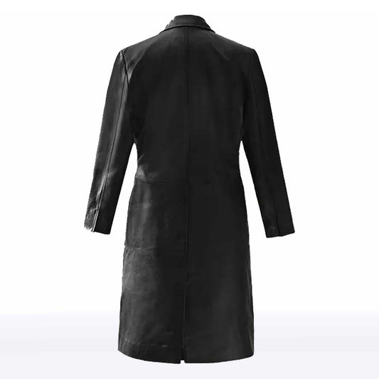 Elena Black Leather Long Coat Women’s