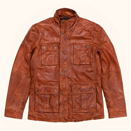 Field Leather Jacket - Light Brown Classic Field Leather Jacket - Light Brown Classic