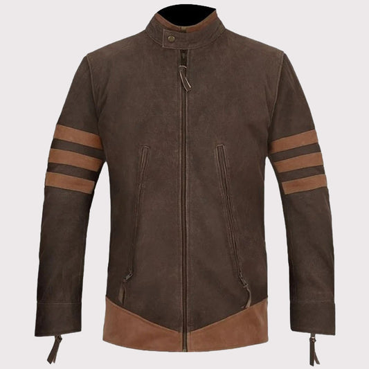 Handmade X-Men Wolverine Brown Leather Jacket Handmade X-Men Wolverine Leather Jacket