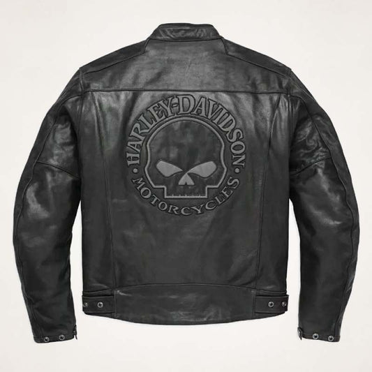 Harley Davidson Men’s Skull Reflective Leather Biker Jacket Harley Davidson Men’s Skull Reflective Leather Biker Jacket