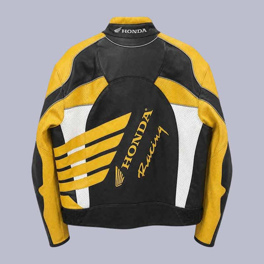 Honda HRC MotoGP inspired genuine leather motorcycle riding jacket