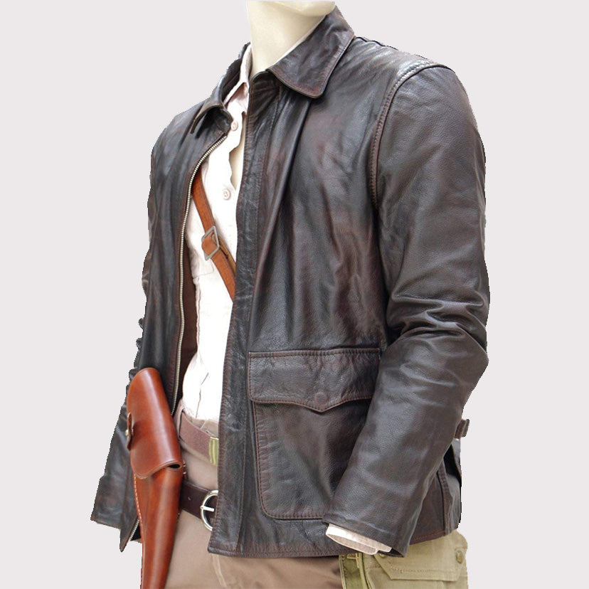 Indiana Jones Adventure Leather Jacket - Celebrity Jacket