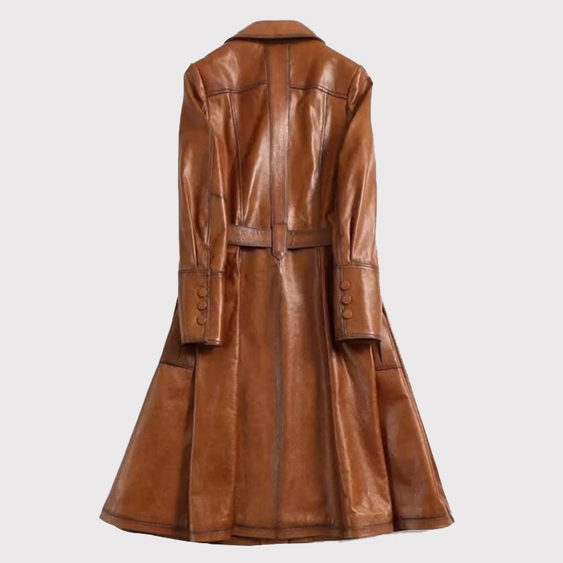  Leather Long Overcoat!
