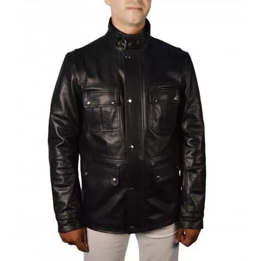 24 Live Another Day Jack Bauer Black Leather Jacket Jack Bauer Black Leather Jacket from 24