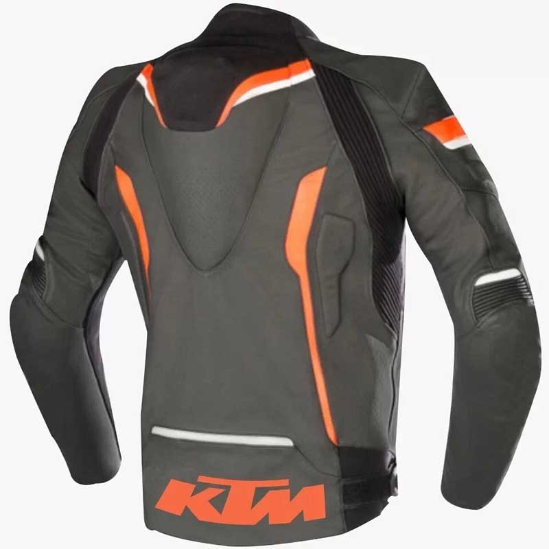 KTM Motorsport Racing Leather Jacket with CE Armor by Jackets Kingdom