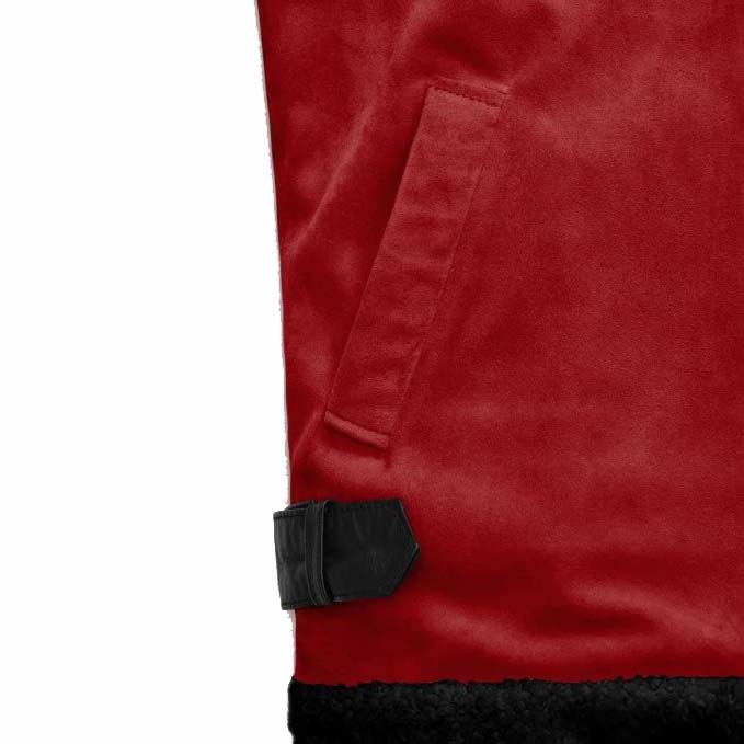 Lava Red Suede Ryan Reynolds Sherpa Leather Jacket