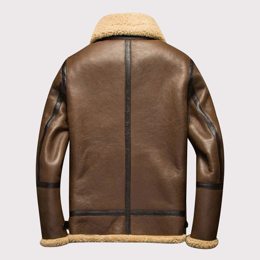 Brown Shearling Aviator Jacket
