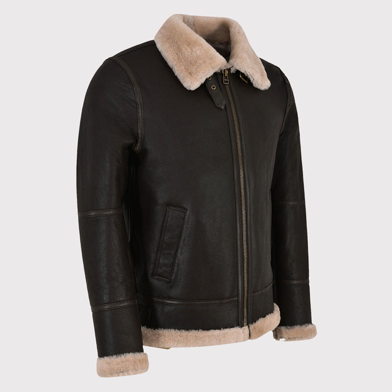 Men's Dark Brown Sheepskin Jacket