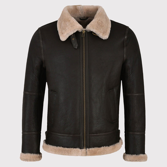 Men's Dark Brown Sheepskin Jacket Men's Dark Brown Sheepskin Jacket