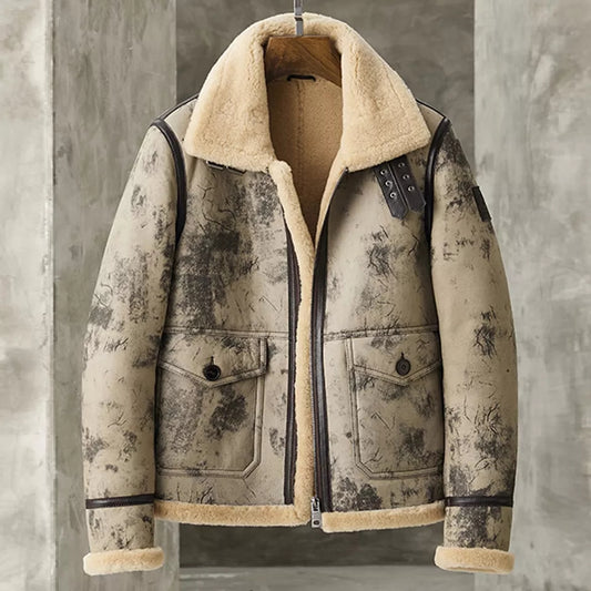 Men's Fur B3 Flight Aviator Shearling Bomber Jacket Men's Fur B3 Flight Aviator Shearling Bomber Jacket