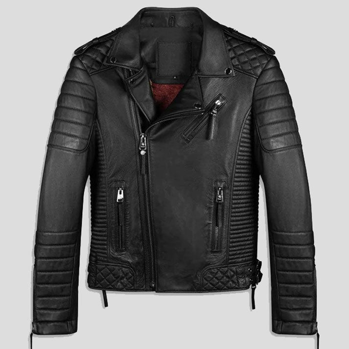 Men Vintage Biker Leather Motorcycle Jacket - Classic and Timeless