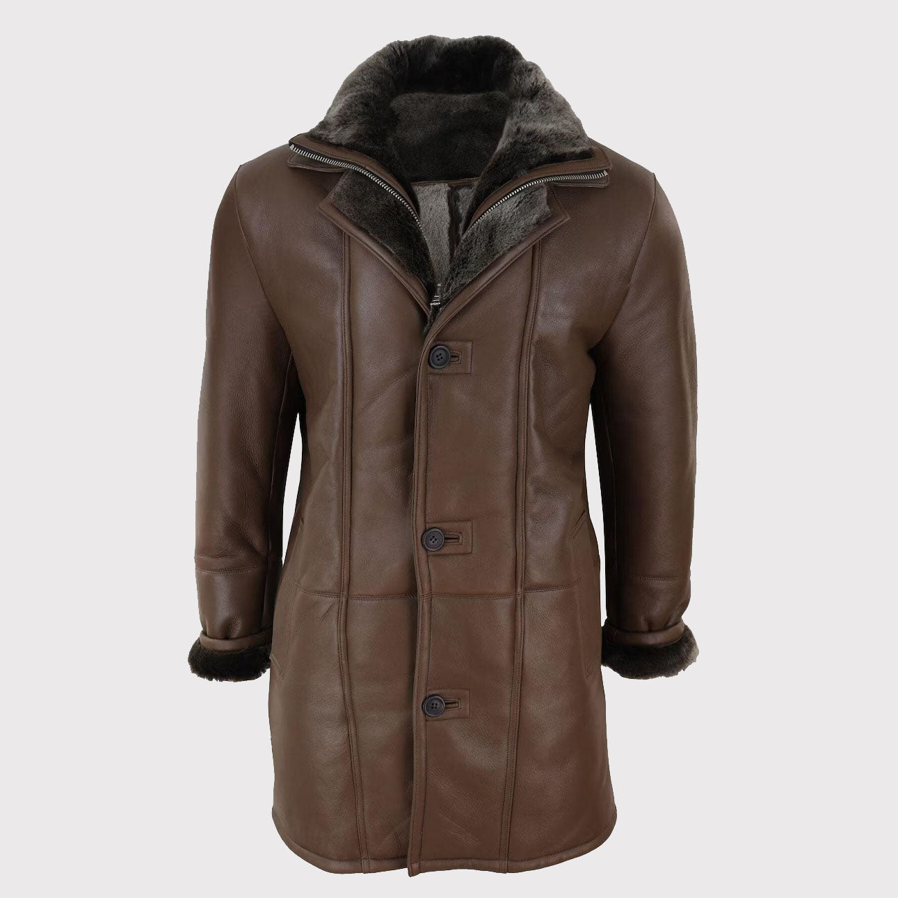 Men's 3/4 Length Sheepskin Duffle Coat