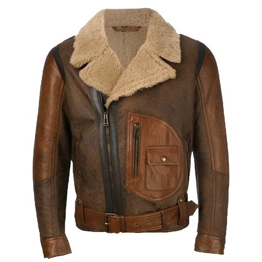 Mens Aviator RAF B3 Leather Bomber Flying Jacket Mens Aviator RAF B3 Leather Bomber Flying Jacket