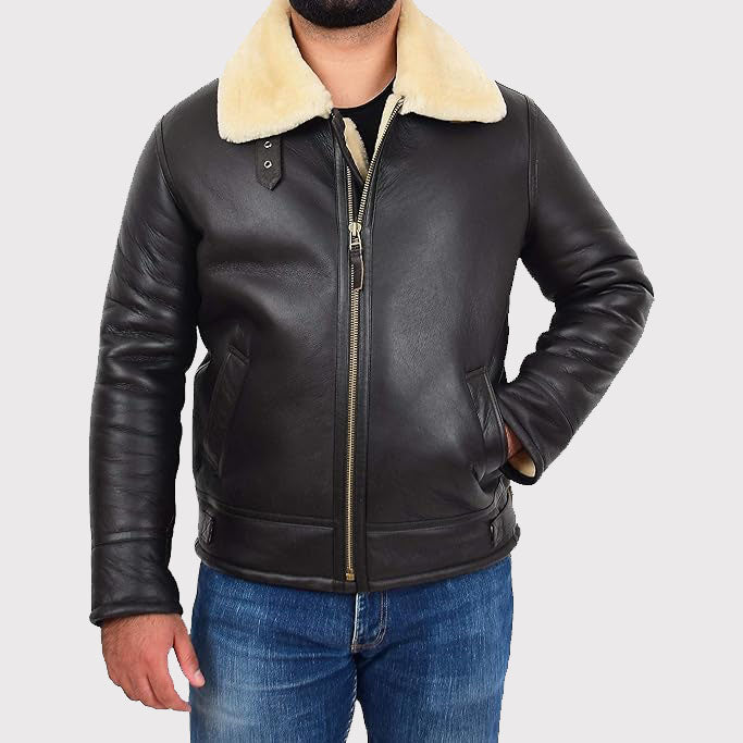 Men's B3 Bomber Aviator Sheepskin Jacket - Shearling Coat